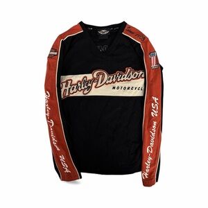 Harley-Davidson Black and Orange Long Sleeve Tee XS